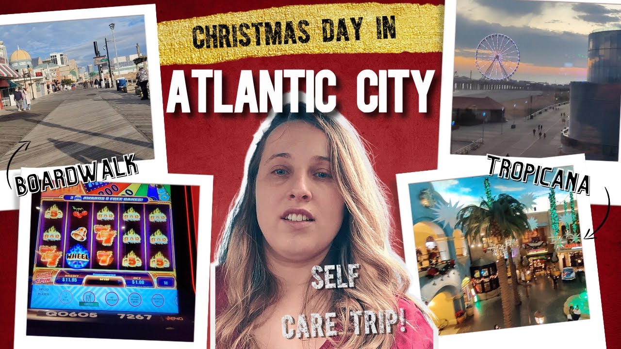 Daytrip to Atlantic City NJ || VLOG || TROPICANA casino - slot machines gambling, boardwalk & OCEAN
