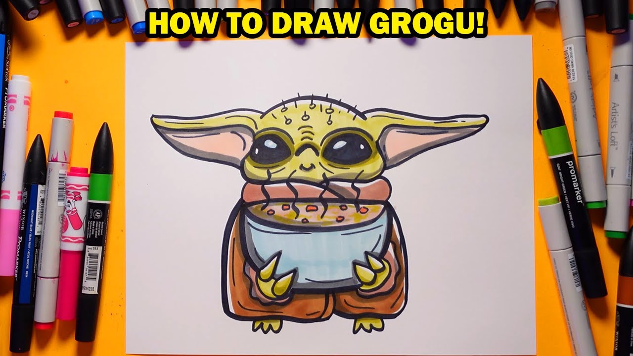 How to Draw Grogu from the Mandelorian!