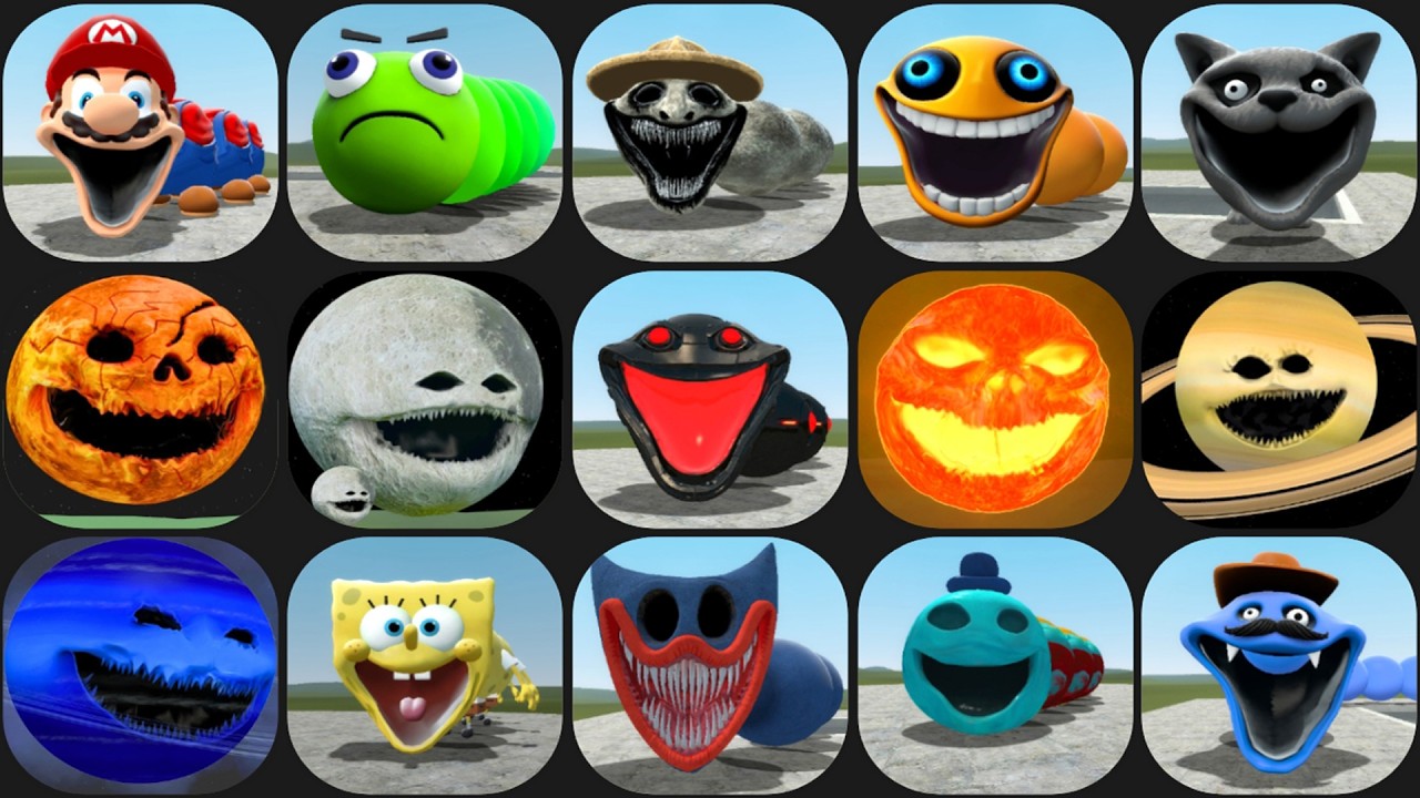 NEW EVOLUTION OF ROBLOX HUNGRY WORM ALL PHASE,HUNGRY MARIO,HUNGRY WORM BOW in Garry's Mod Mobile