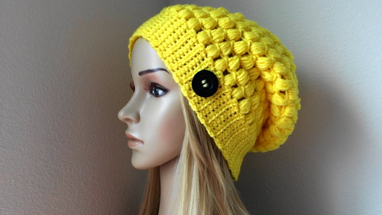 How To Crochet A Puff Stitch Hat, Lilu's Handmade Corner Video # 86