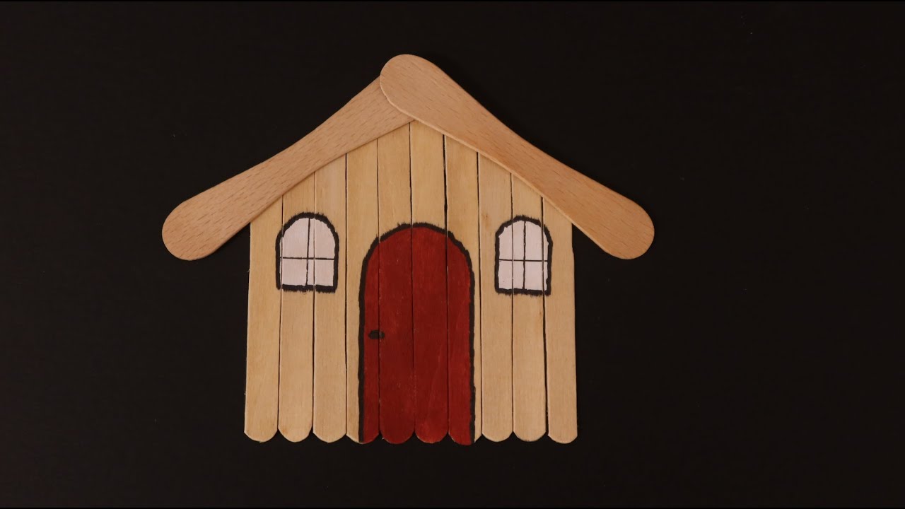 Haus basteln mit Eisst&auml;bchen