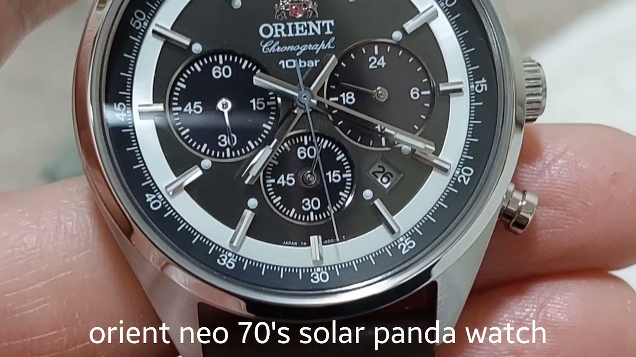 orient neo 70's solar panda watch
