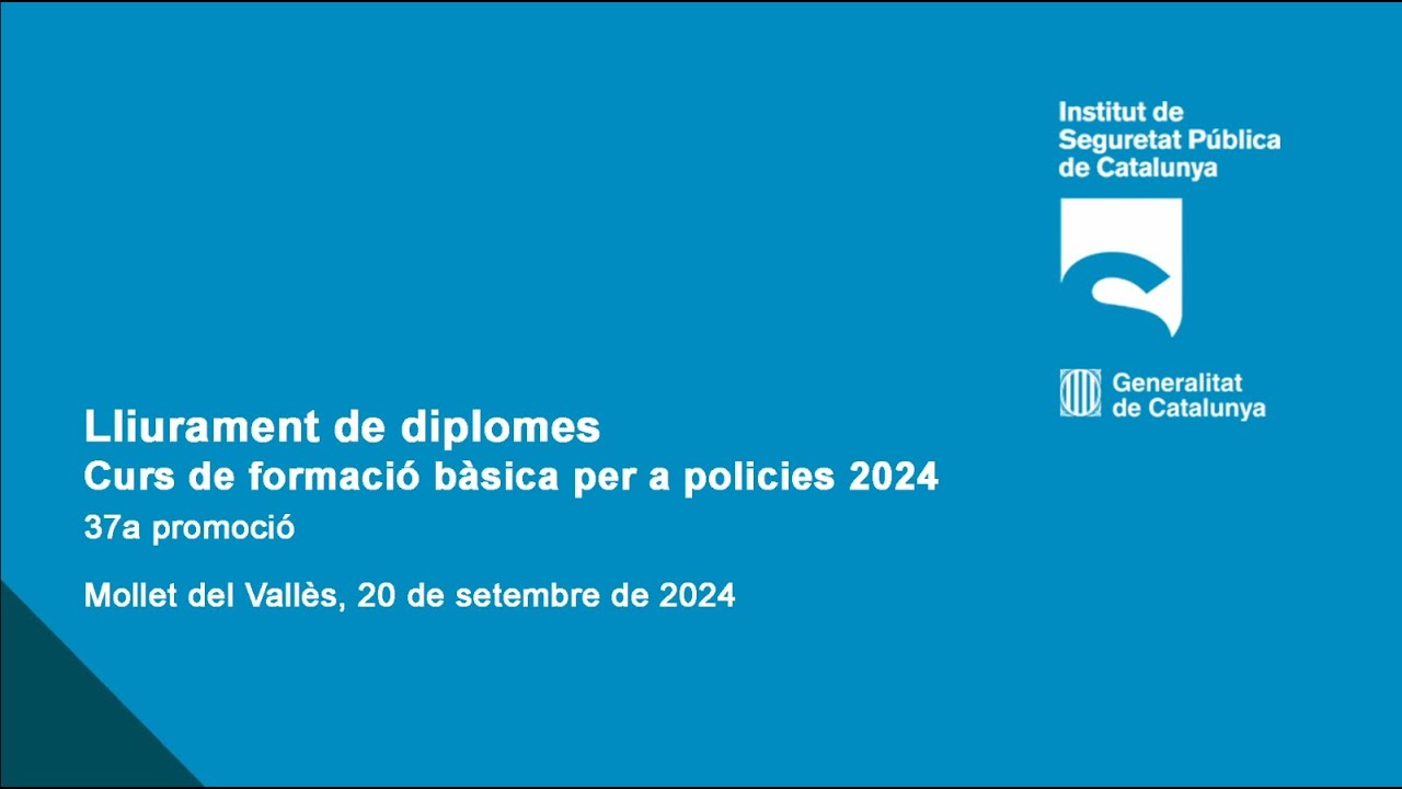 Lliurament de diplomes del Curs de formació bàsica per a policies 2024