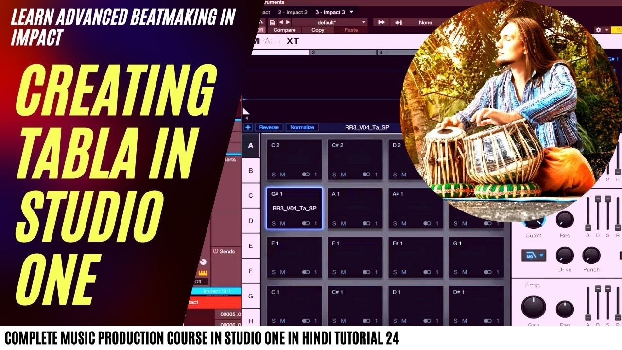 How to Create Tabla Beats in Studio One 5 | HINDI | IMPACT | Music Production Course | Tutorial 24