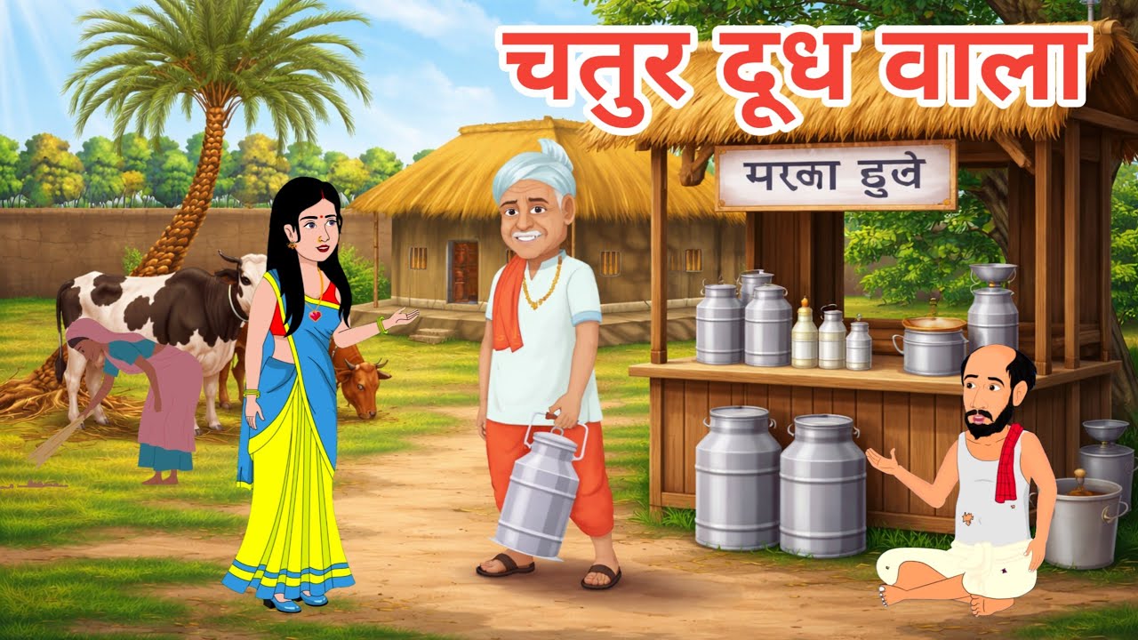 चतुर दूधवाला हिंदी कहानी। Moral stories। Bedtime Stories। Chatur doodh wala। Kahaniya । Cartoon 