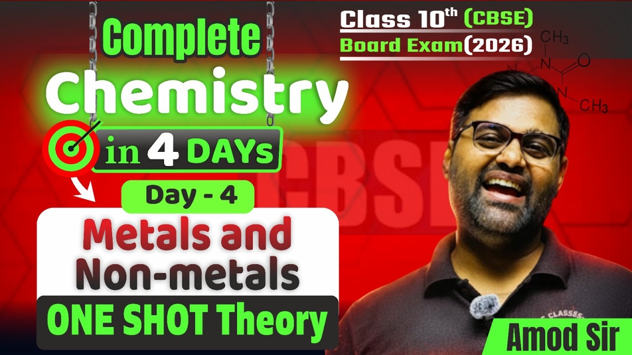 #cbse2026 ! Complete Chemistry in 4 Days 🔥 | Day 4: Metals & Non-Metals One Shot| | #liveclass10
