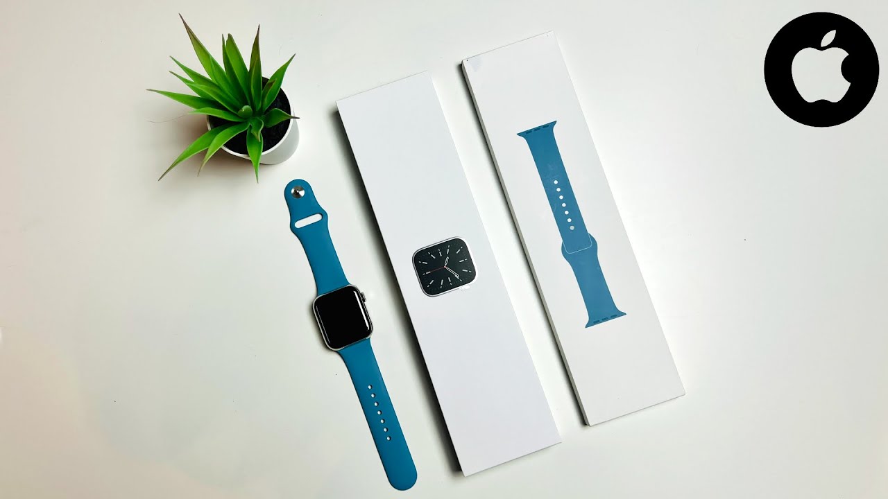 Apple Watch Series 6 Stainless Steel & Northern Blue Sport Band Unboxing