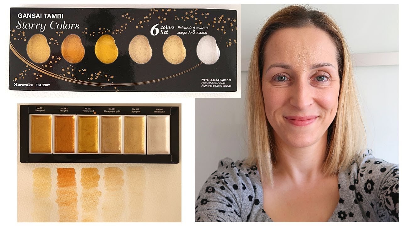 Kuretake Metallic Watercolour Review | Metallic Watercolors | Gansai Tambi Starry Colours Set
