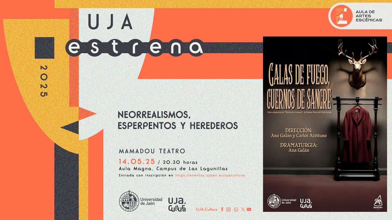 UJA estrena 2025. ‘Galas de fuego, cuernos de sangre’. Mamadou Teatro UJA
