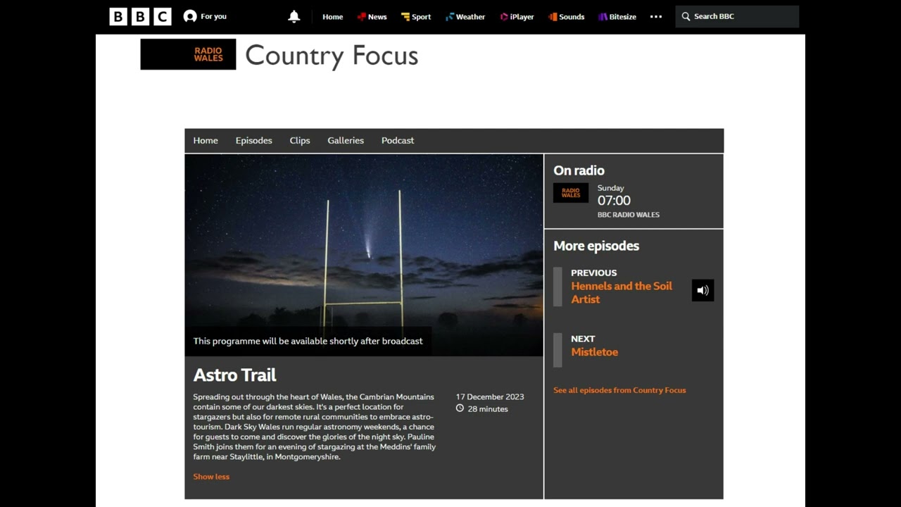 BBC Country Focus 2023 Cambrian Mountains