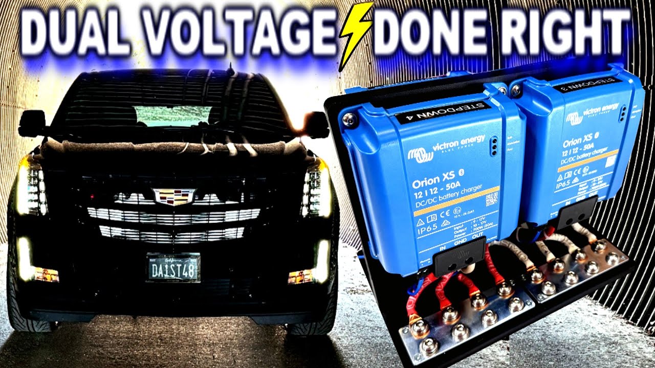Dual Voltage Finally Done Right! Cadillac Escalade 14,000 watt sound system (4 Victron Step Downs)