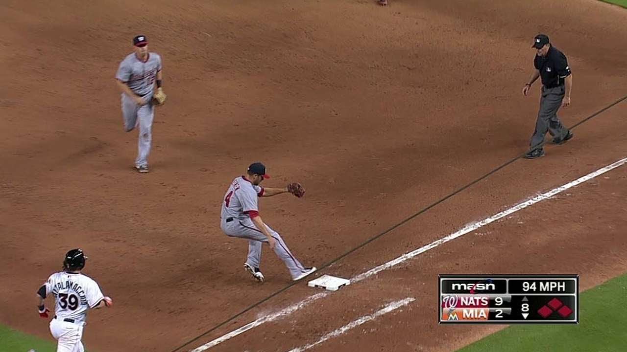 Treinen escapes a bases-loaded jam