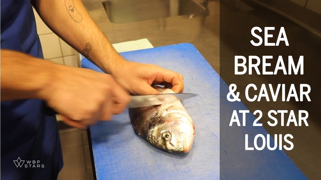 Amazing SEA BRAM & CAVIAR at 2 Michelin star Louis Restaurant by chef Sebastian Sandor
