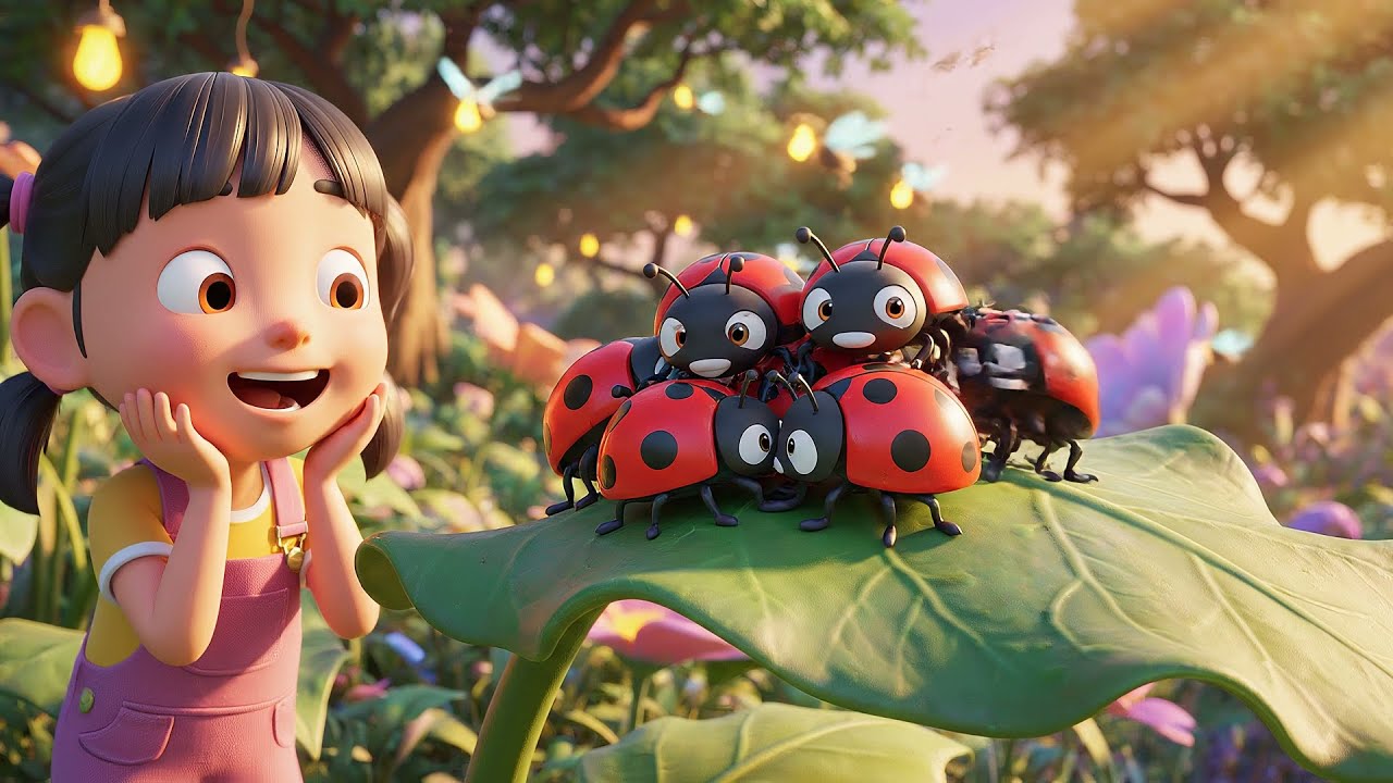 Five Little Ladybugs Crawl Crawl Crawl | Nursery Rhymes for Kids & Baby Songs