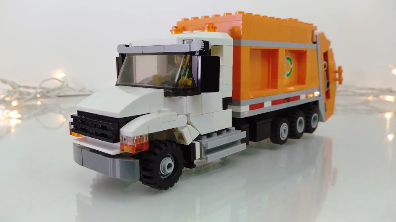 Custom LEGO Rear Load Garbage Truck W/ Working Compactor & Ejector!