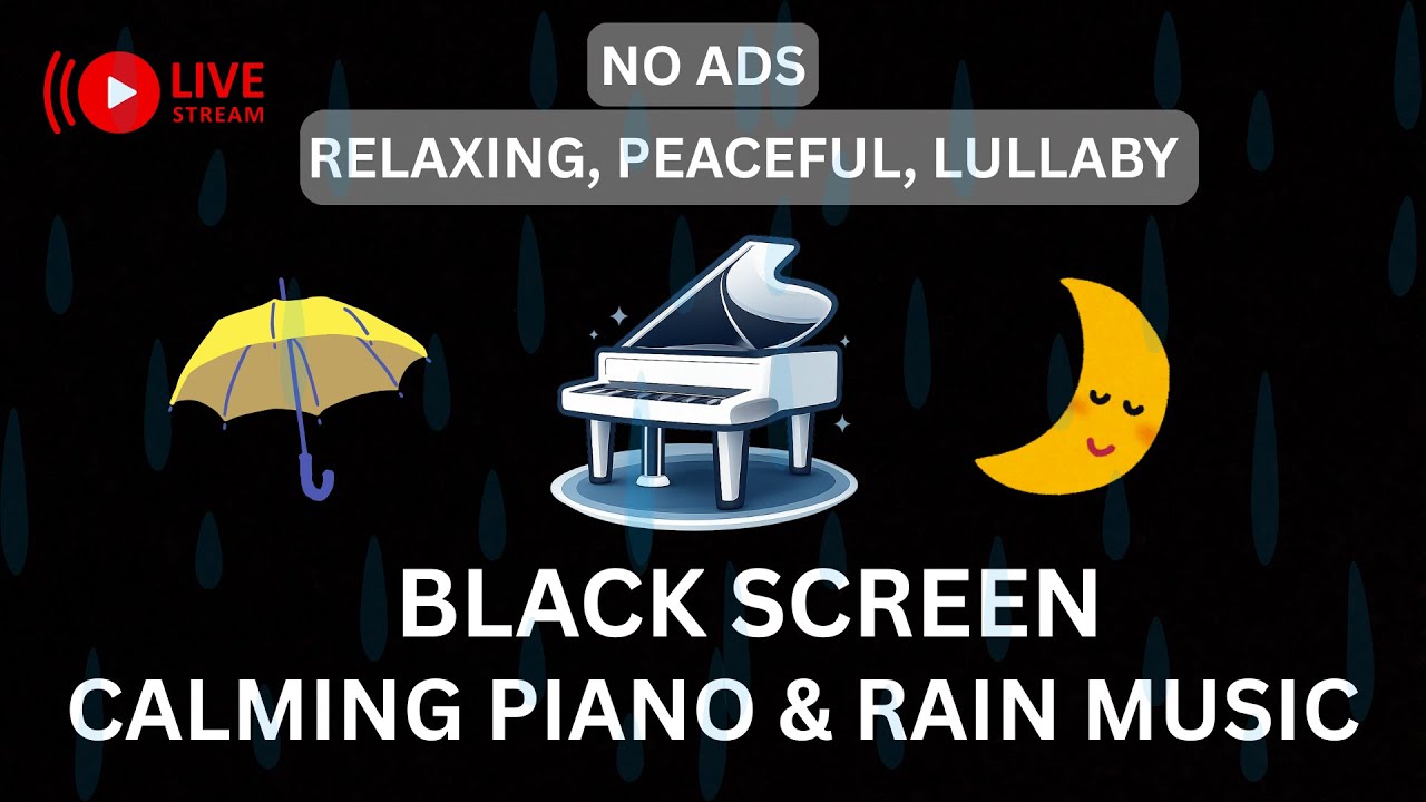 🎹🌧️Calm Piano and Rain for Anxiety Relief & Night Relaxation | No Ads | 6 Hours
