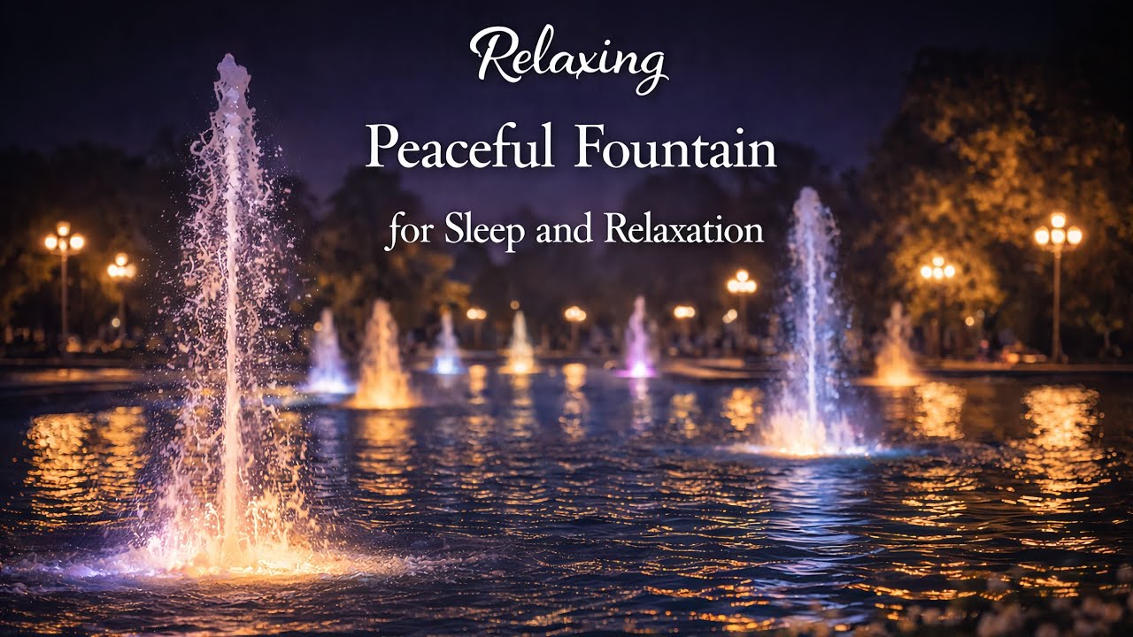 Relaxing Music | Soft Fountain Lights & Water for Relaxation