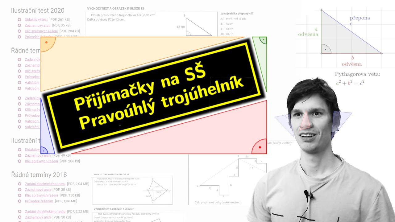 Jak si poradit s PRAVOÚHLÝMI TROJÚHELNÍKY u PŘIJÍMAČEK: všechny testy z minula! TIPY & TRIKY