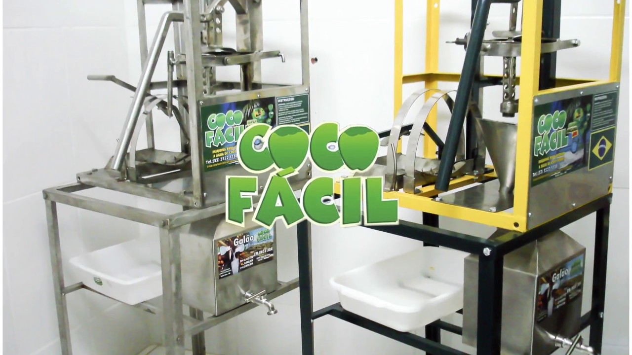 COCO F&Aacute;CIL - M&aacute;quina para extrair a &aacute;gua do coco verde.