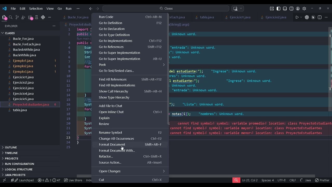 Programa en Java: Promedio, Nota Mayor y Menor