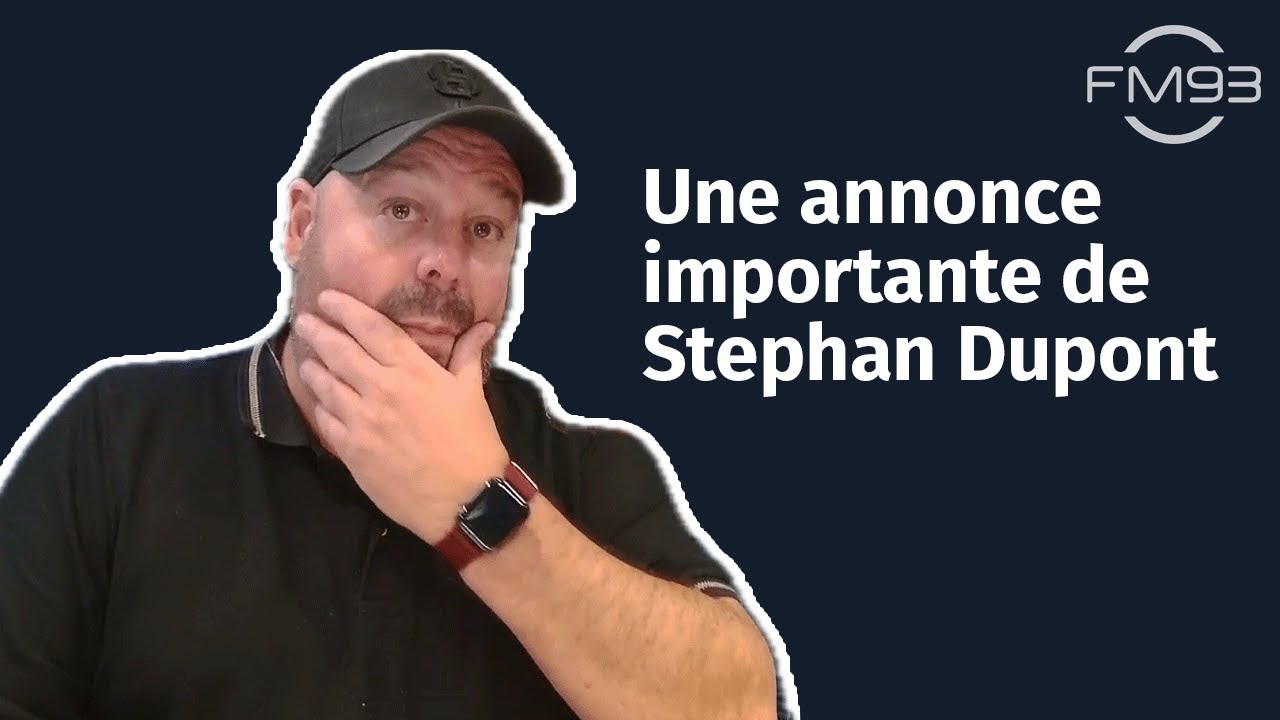 «J'étais dans une très mauvaise passe» : une annonce importante de Stephan Dupont