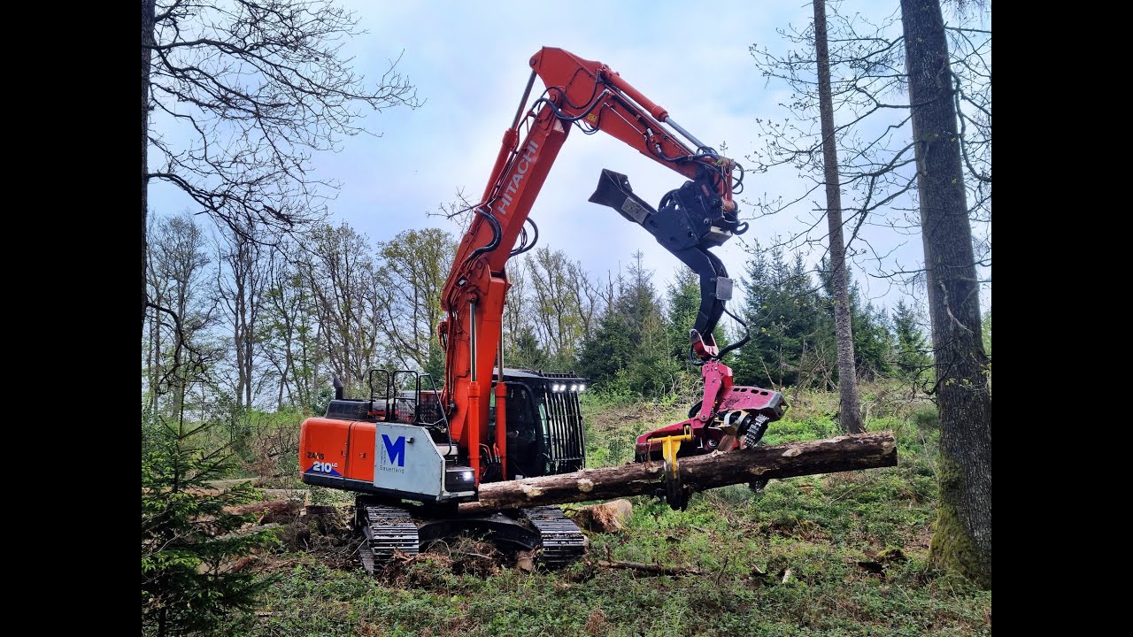 🌲*CamView* Hitachi ZX 210 LC-6 • Kettenharvester • Woody H61 • Bagger / Excavator • Big Trees 🌲