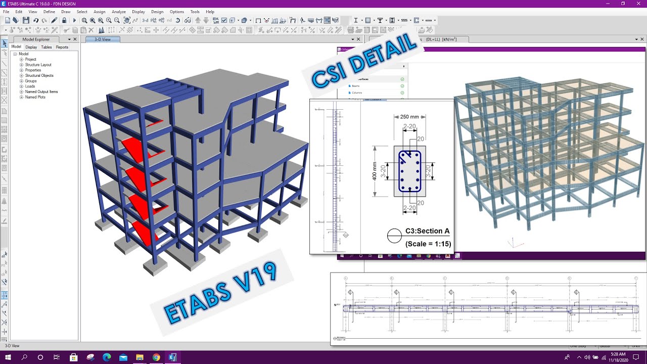CSI Detail для Etabs v19