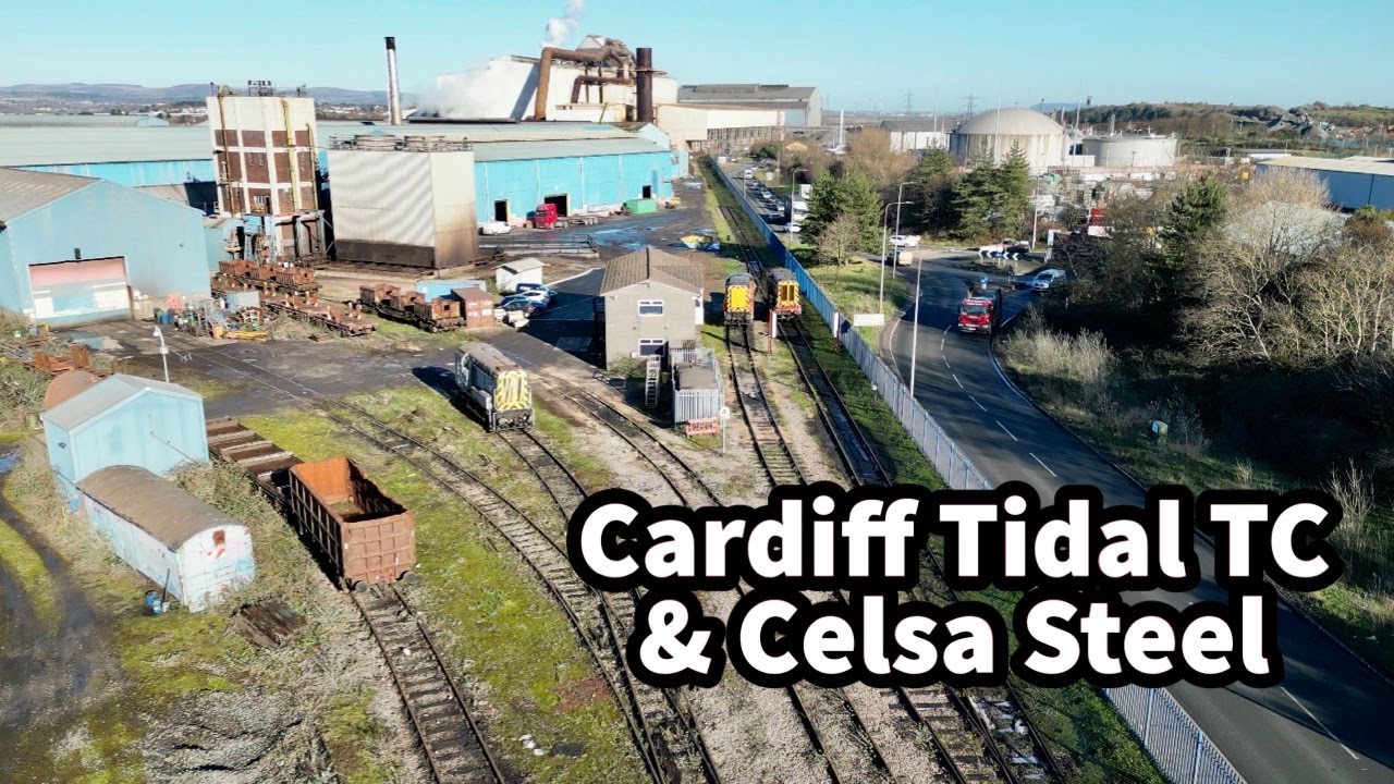 Aerial Views of Cardiff Tidal TC, Yard & Celsa Steel Works