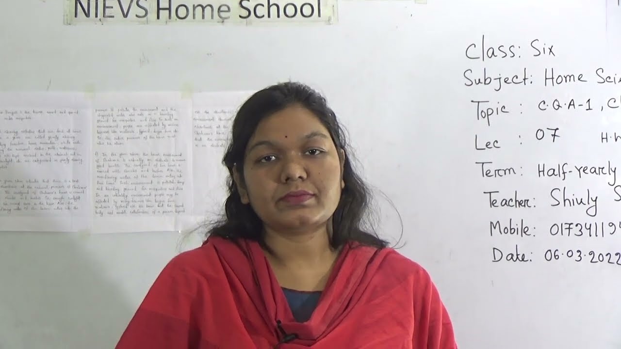 Class: Six , Subject: Home Science (Lecture-07), Topic: Chapter-2, C/Q/A-1