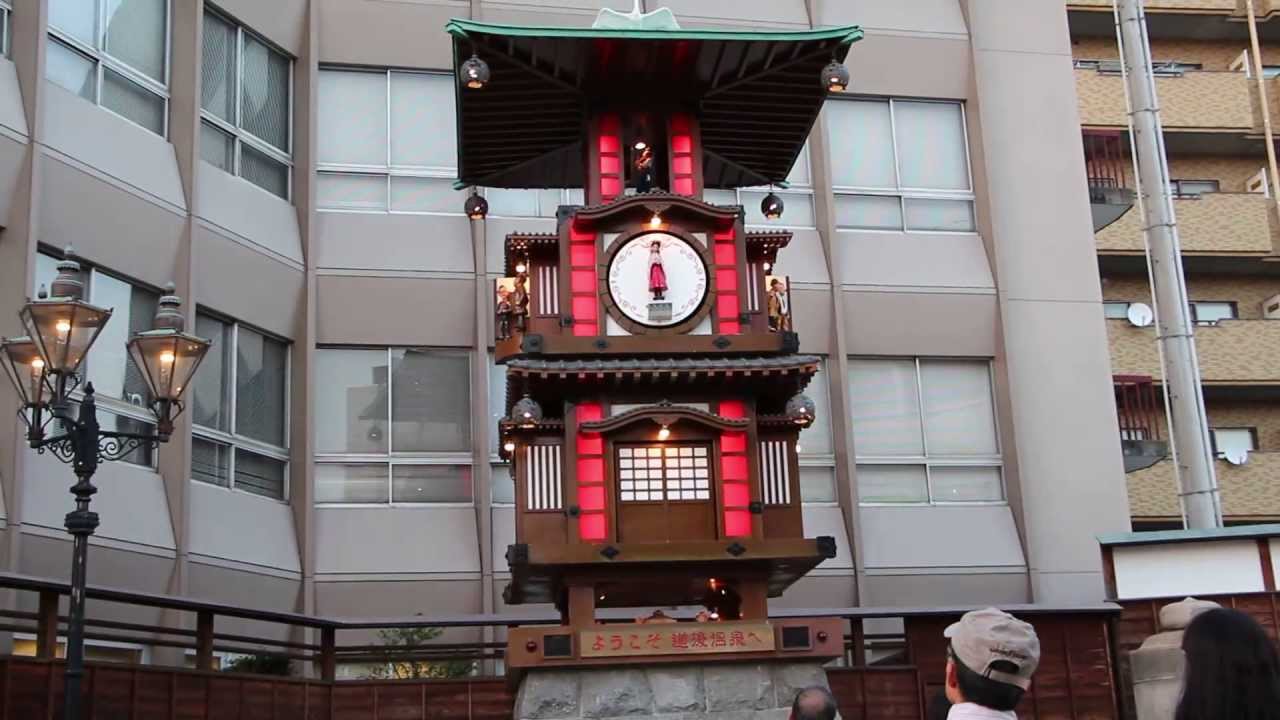 道後温泉のからくり時計　一部始終　時計台　坊っちゃん　愛媛　松山