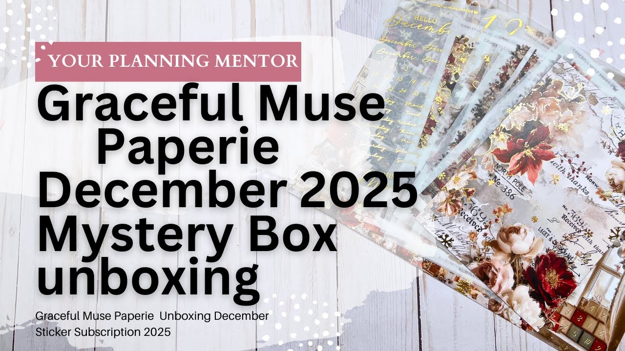 Unboxing Graceful Muse Paperie December 2025 Mystery Sticker Kit - The Night Before