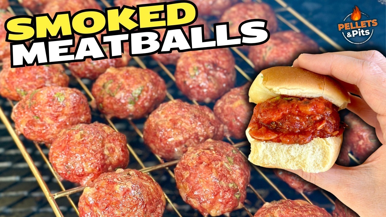 Smoked Meatball Sliders are MY NEW FAVORITE Party Appetizer - Homemade Meatballs on the Smoker