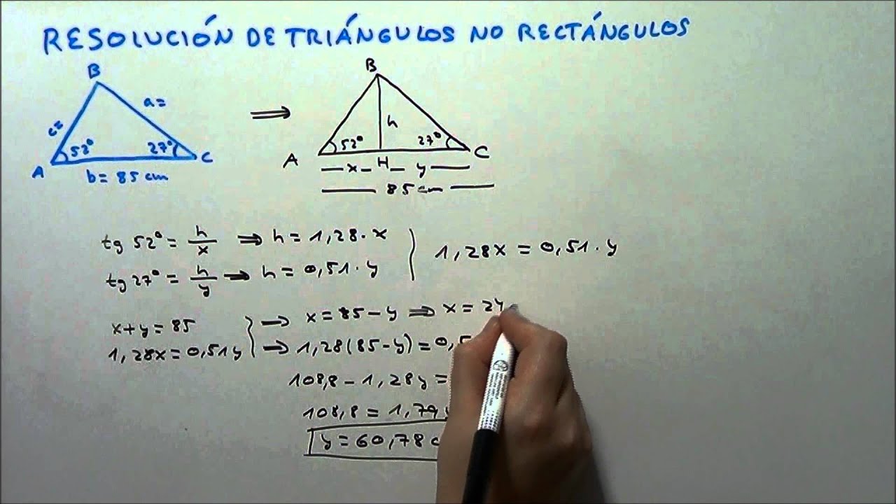 RESOLUCIÓN DE TRIÁNGULOS NO RECTÁNGULOS (2). HD