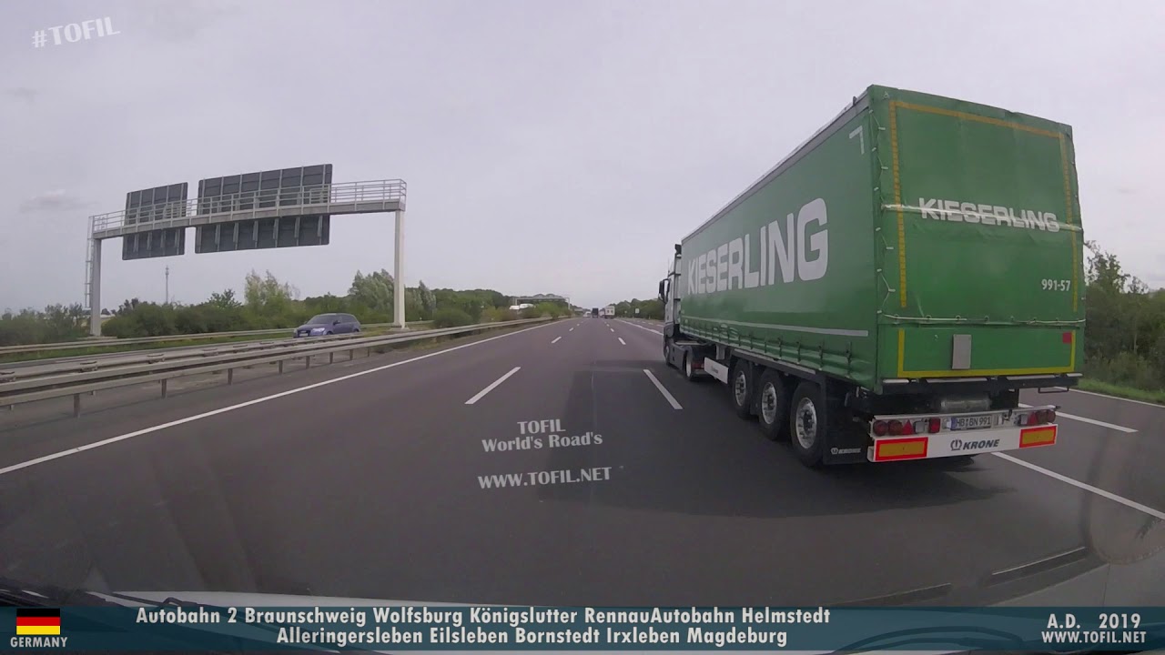 1092 GERMANY Autobahn 2 Braunschweig Wolfsburg Helmstedt Eilsleben Bornstedt Irxleben Magdeburg 2019