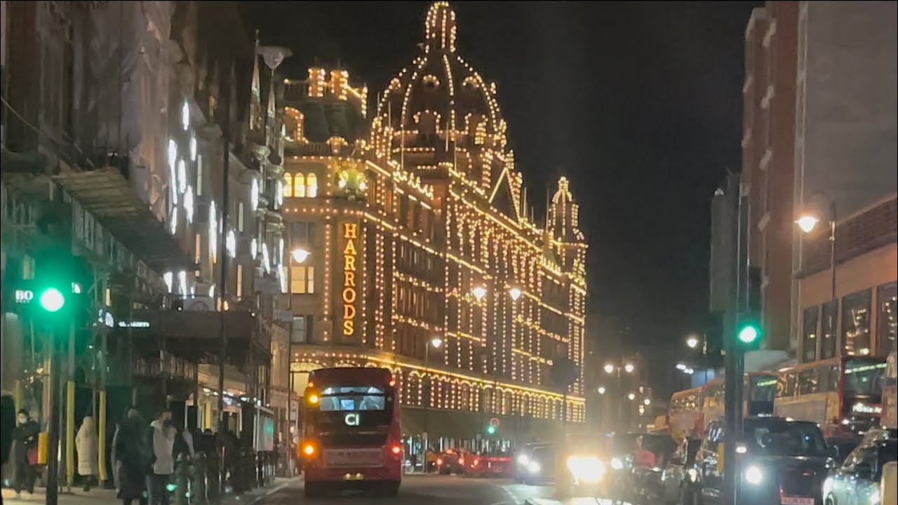 London Night Drive 🇬🇧 4k Knightsbridge & Kings Road Chelsea