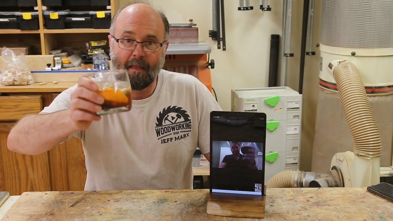 Making a walnut tablet holder for distance socializing