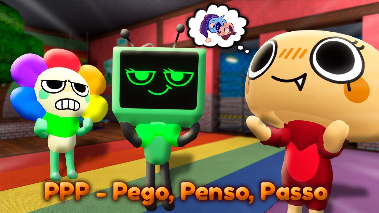 Vee, Shelly e Dandy jogam Pego, Penso e Passo em Dandy's World VR