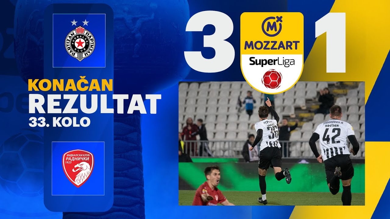 Mozzart Bet Super liga 2024/25 - 33.Kolo: PARTIZAN – RADNIČKI 1923 3:1 (1:0)
