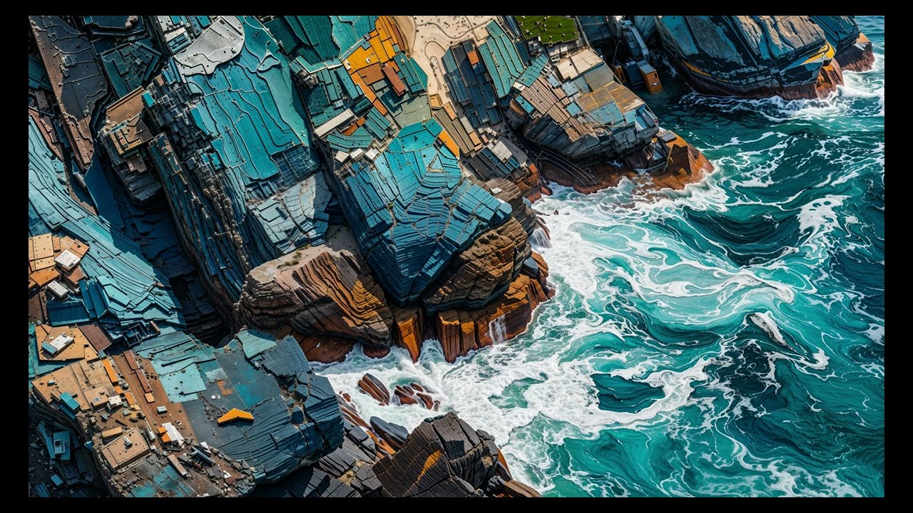 4k Painting the Mediterranean Coastline Tv Art Wallpaper Screensaver Home Decor