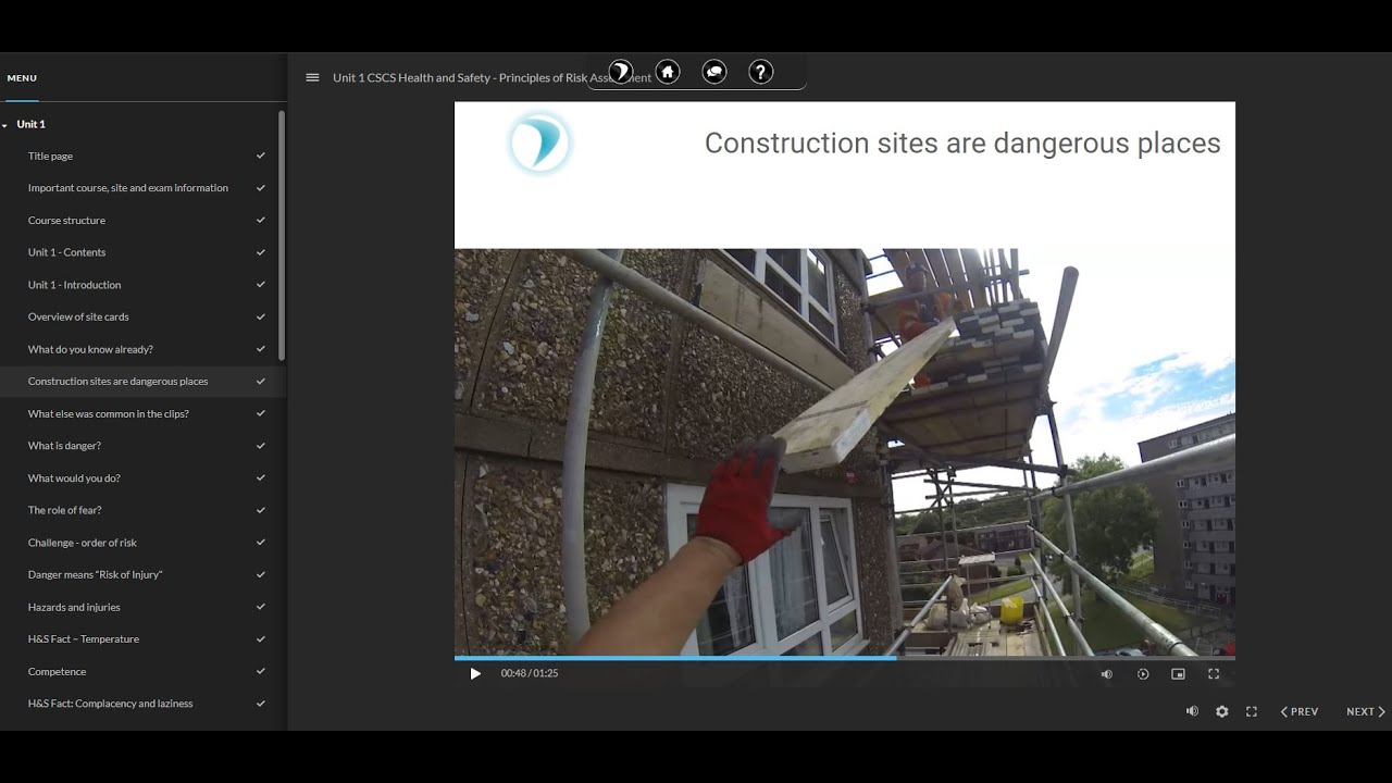 Tutorial for Online Course - CSCS Card - Level 1 H&S in a Construction Environment  (C&G exam)