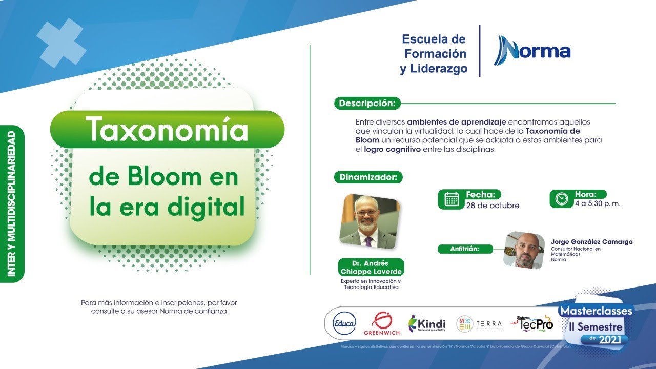 Taxonomía de Bloom en la era digital - Masterclasses Tendencias Educativas 2021