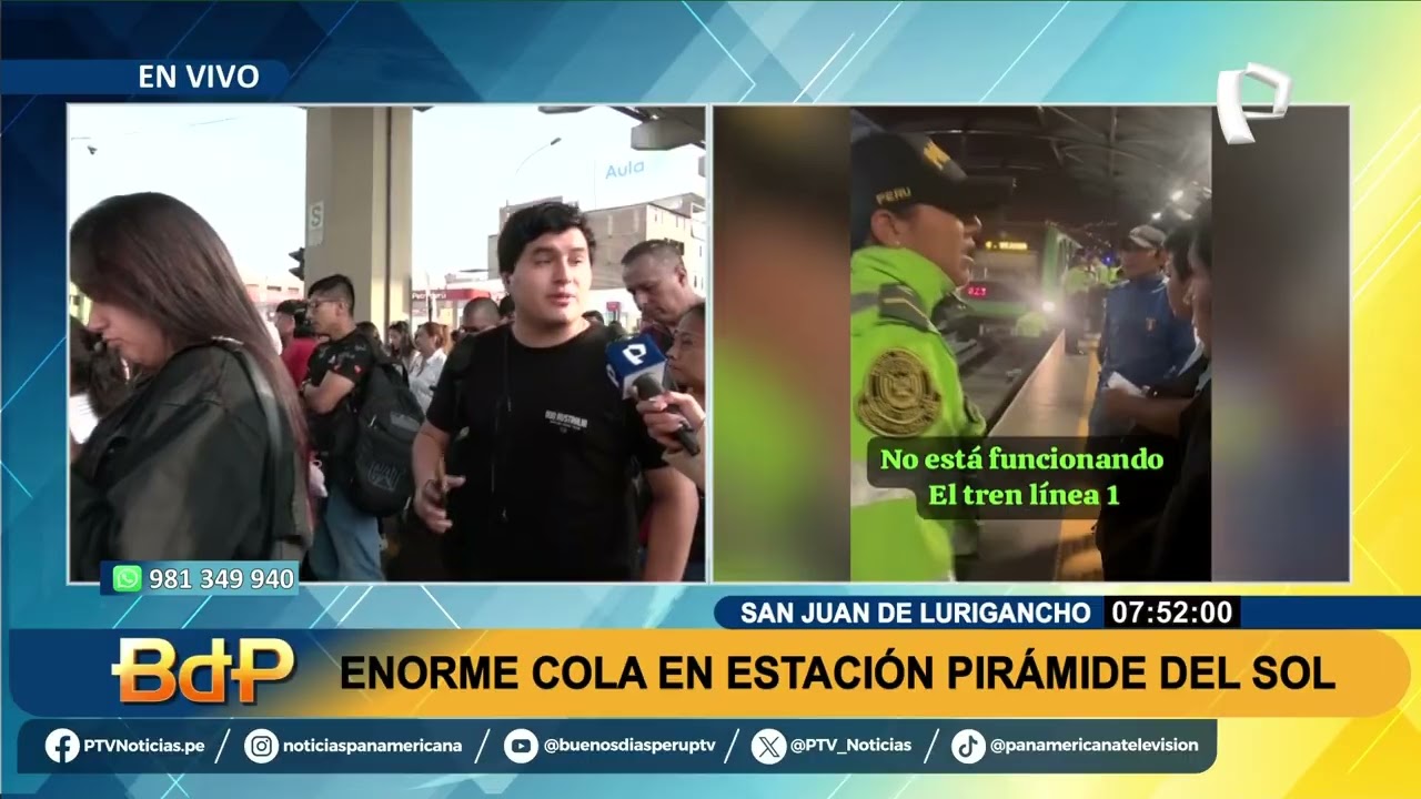 A tomar precauciones: usuarios hacen enorme cola en Estación Pirámide del Sol en SJL