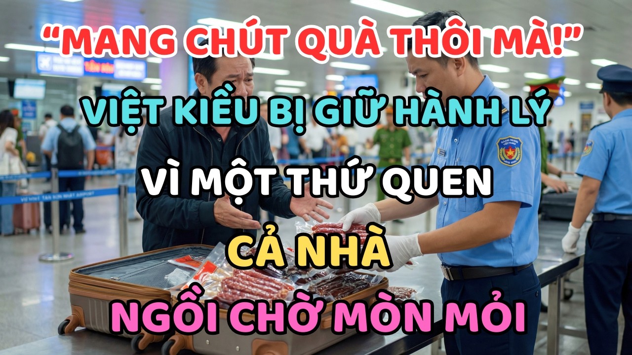 “MANG CHÚT QUÀ THÔI MÀ!” – VIỆT KIỀU BỊ GIỮ HÀNH LÝ VÌ MỘT THỨ QUEN , CẢ NHÀ NGỒI CHỜ MÒN MỎI