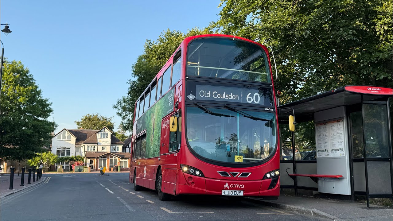 FRV. Arriva London Route 60. Streatham Station - Old Coulsdon. Gemini 2 DB300 DW313 (LJ10 CUY)