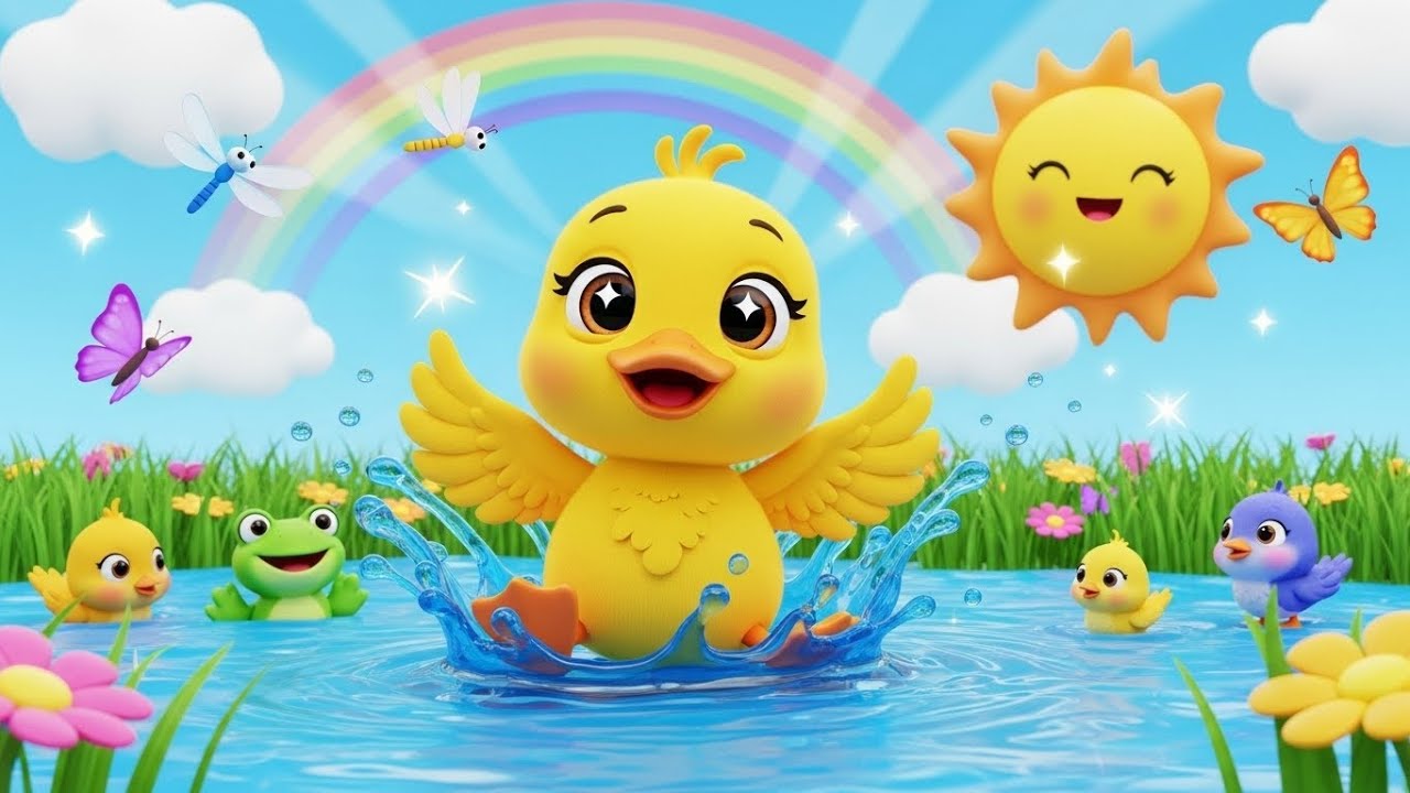 Little Duck Song 🦆💦 | Cute & Colorful Nursery Rhyme for Kids