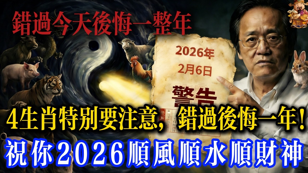 倪海廈警告：2/6是能量短路日！4生肖不避災，整年走黴運！#倪海廈#老黃曆#生肖運勢#2026年2月6號#避災方法#中醫養生#能量物理#積福報#善念風水#長輩養生