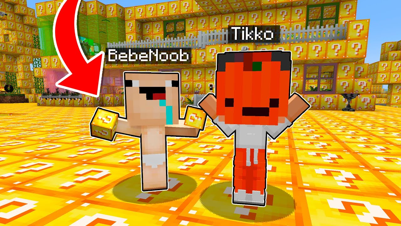 TIKKO y BEBE NOOB vs MUNDO de LUCKY BLOCK 😱 en MINECRAFT con Los BEBECITOS