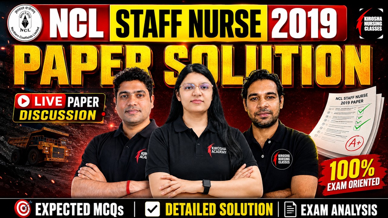 NCL Staff Nurse Previous Year Question Paper Solution | Most Important PYQs