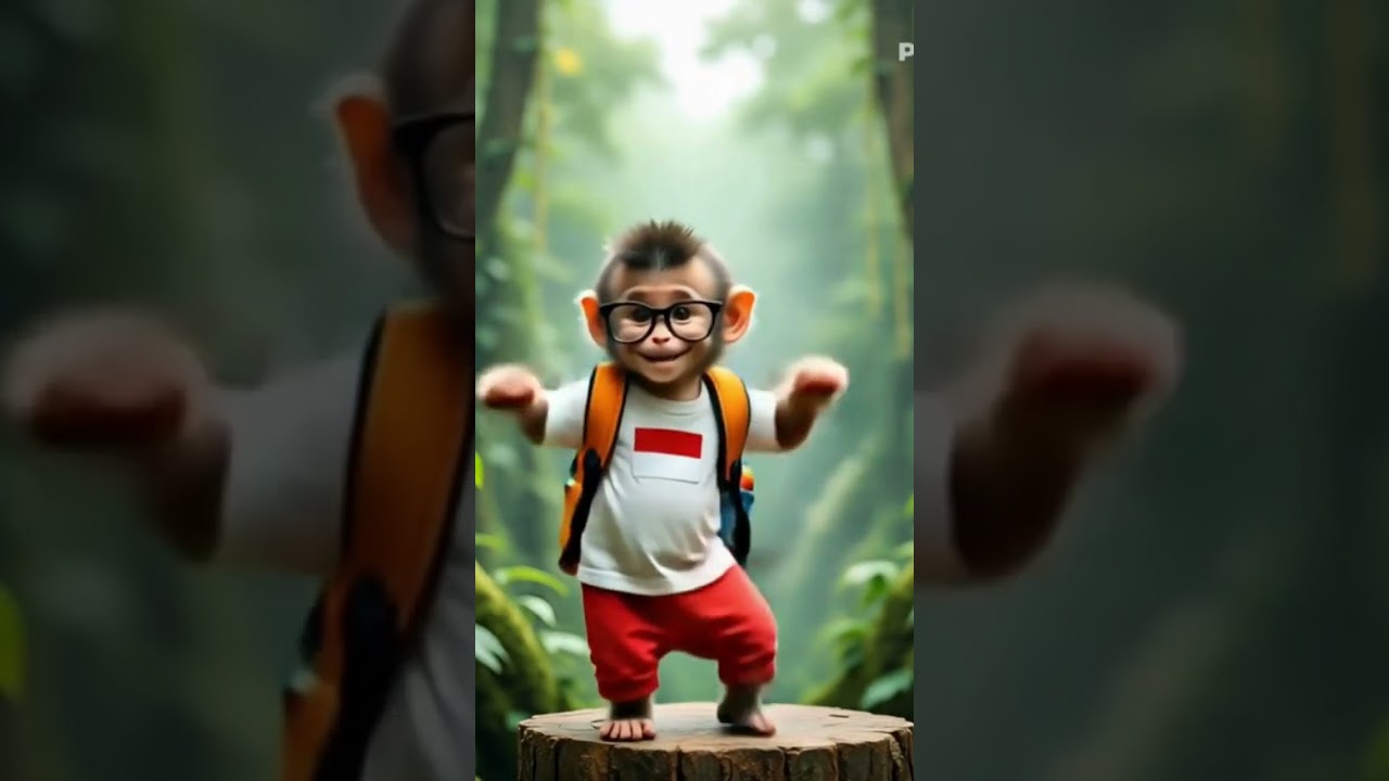 joget bareng monyet kecil #shorts #jogetseru #joget #monyet #cute