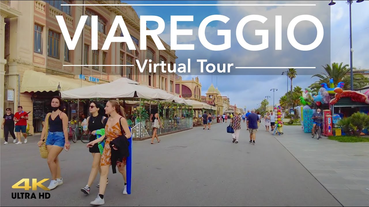 Viareggio Italy : Walking Tour (The Miami Beach in Italy) 4K 60fps